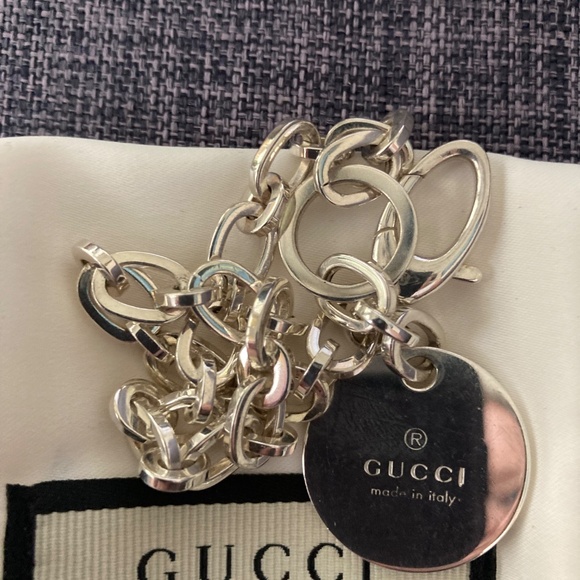 Authentic GUCCI Sterling Bracelet and Stainless Steel Heart Studs - Picture 12 of 15